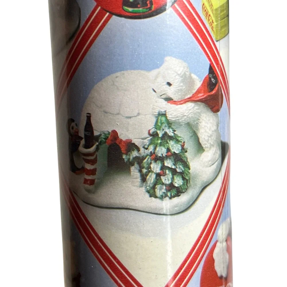 Vintage 1997 Coca-Cola Polar Bear Christmas Wrapping Paper 50 Sq Ft Gift Wrap